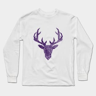 Stars and Space Deer in Purple Long Sleeve T-Shirt